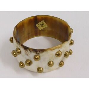 ASHLEY PITTMAN AP Kenya MAHIRI Studded Bangle Bracelet‎ Light Horn Bronze